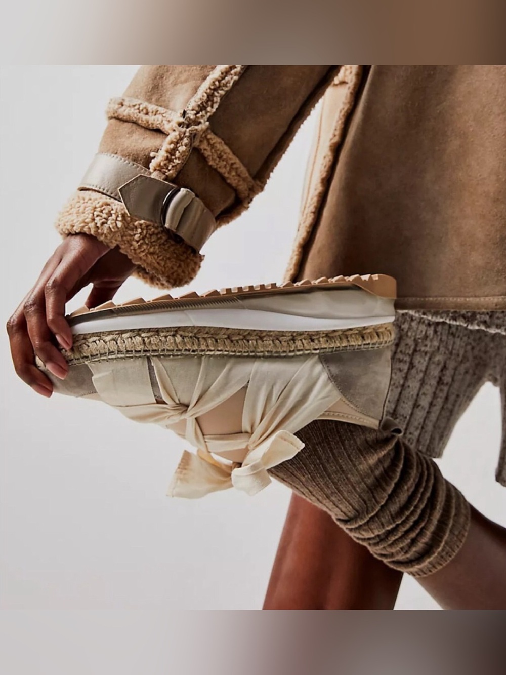 Free People Cream and Tan Espadrille Platform Sandals - Picture 2 of 10